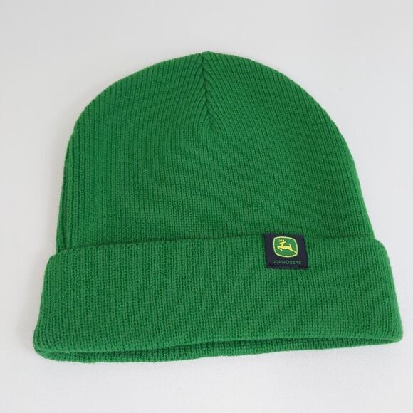 Cold weather Hunting Camping John Deere Green Cuffed beanie NWOT‎ - Picture 1 of 2
